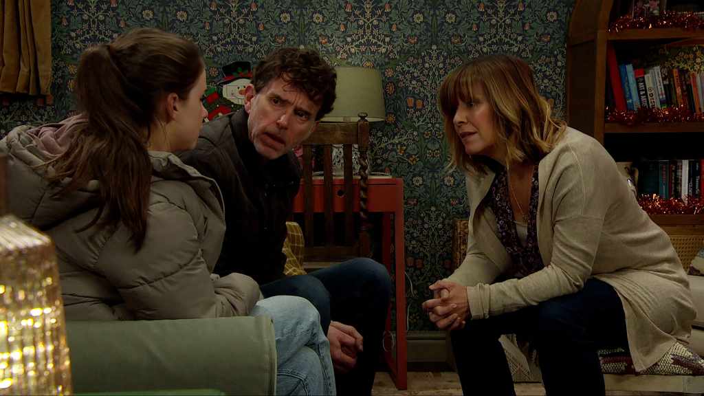 Rhona, April and Marlon in Emmerdale