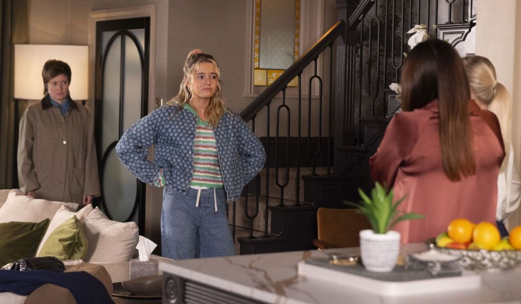 Corrie spoiler image (Credit: ITV) - Becky, Betsy, Carla and Lisa