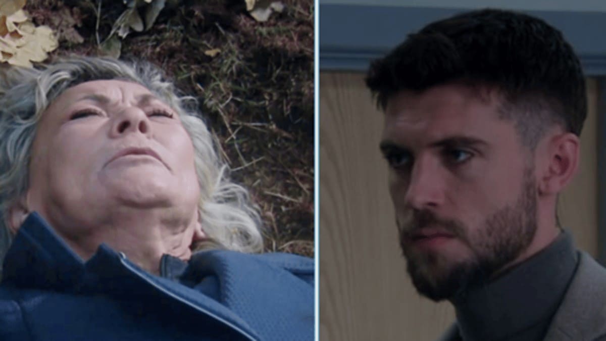 Kim Tate and Joe Tate in Emmerdale played by Claire King and Ned Porteous