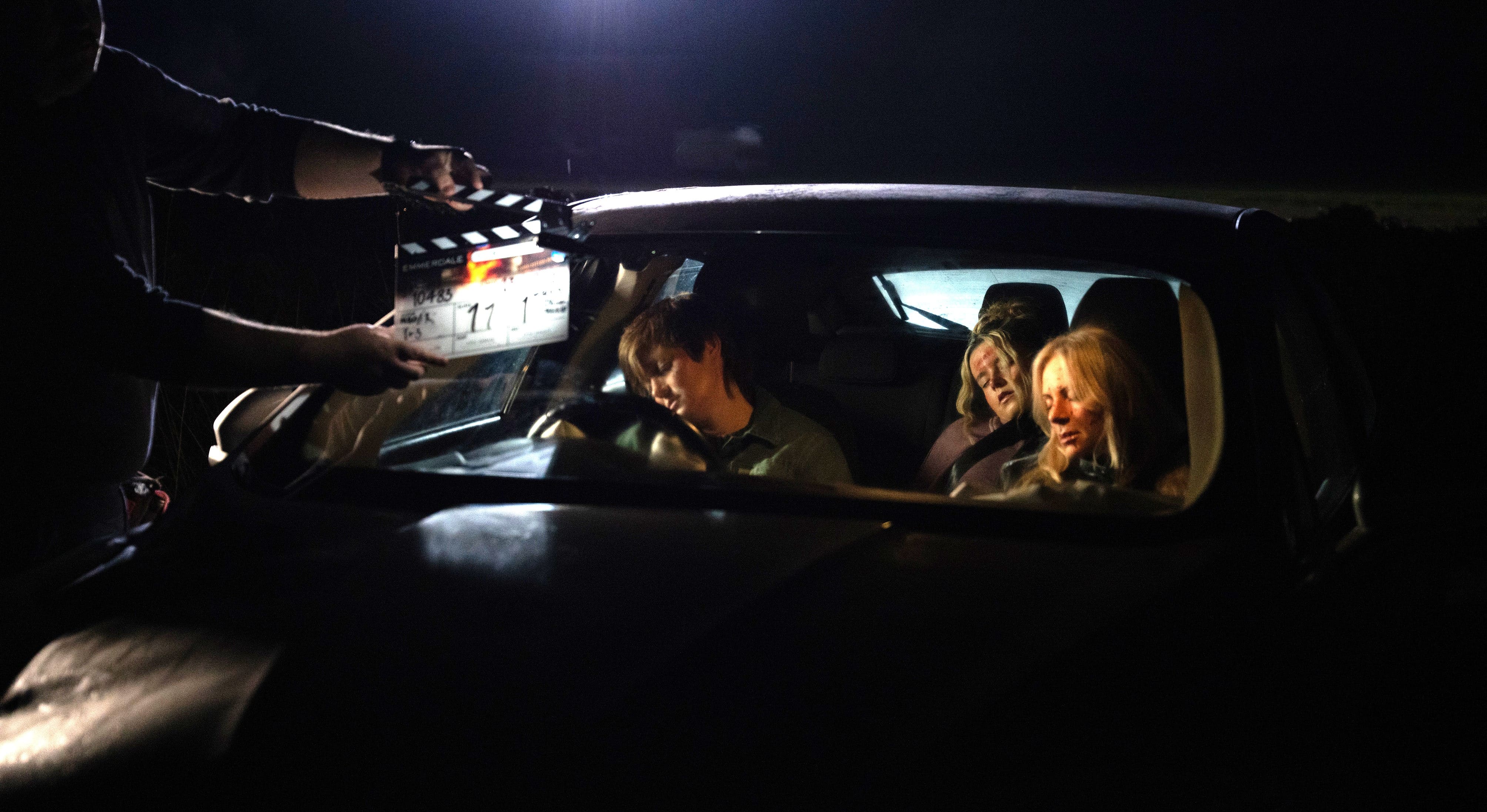 Corriedale BTS Image @ ITV Amy Cudden, Sydney Martin and Vicky Myers filming