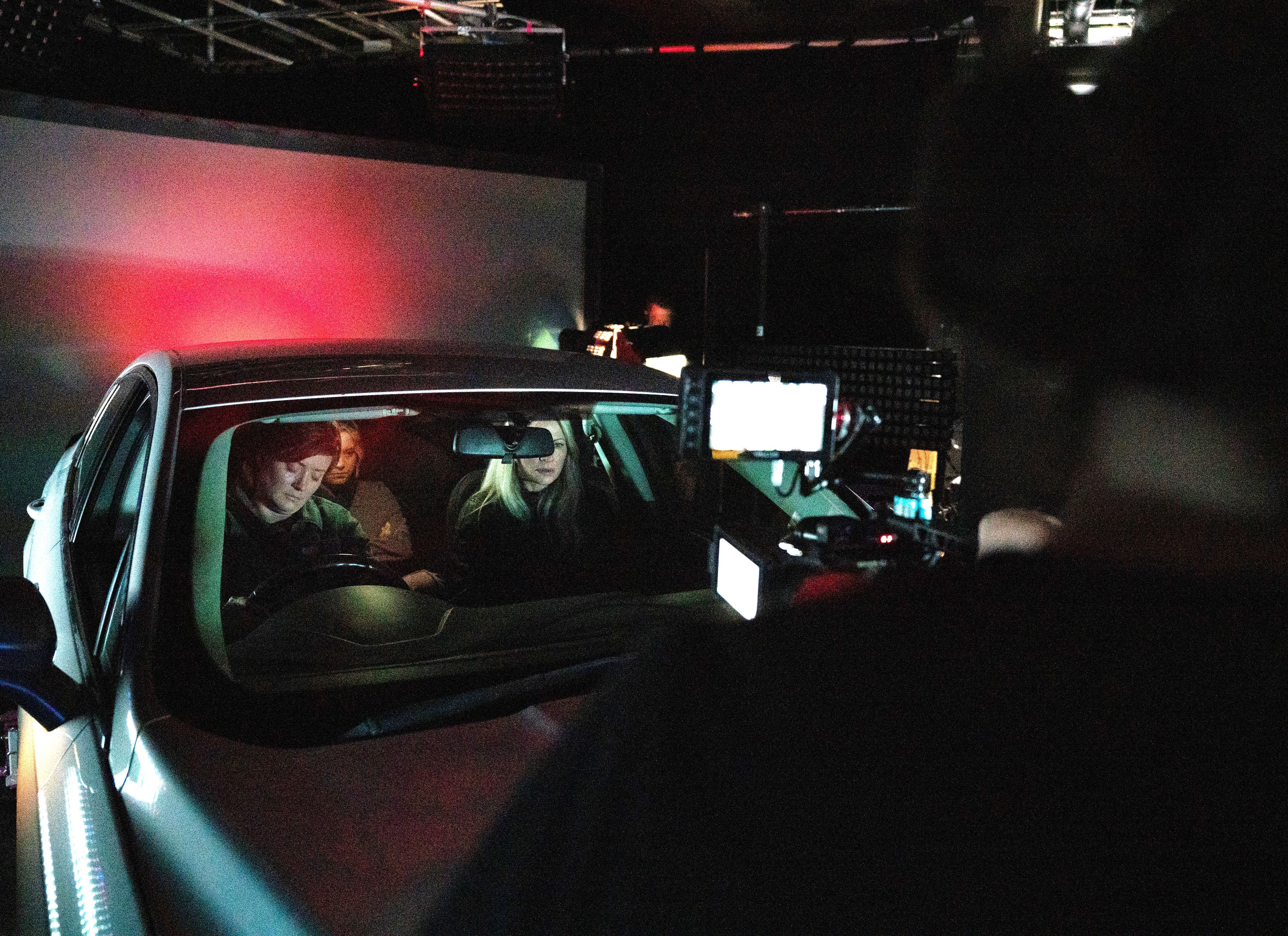 Corriedale BTS Image @ ITV Amy Cudden, Sydney Martin and Vicky Myers filming