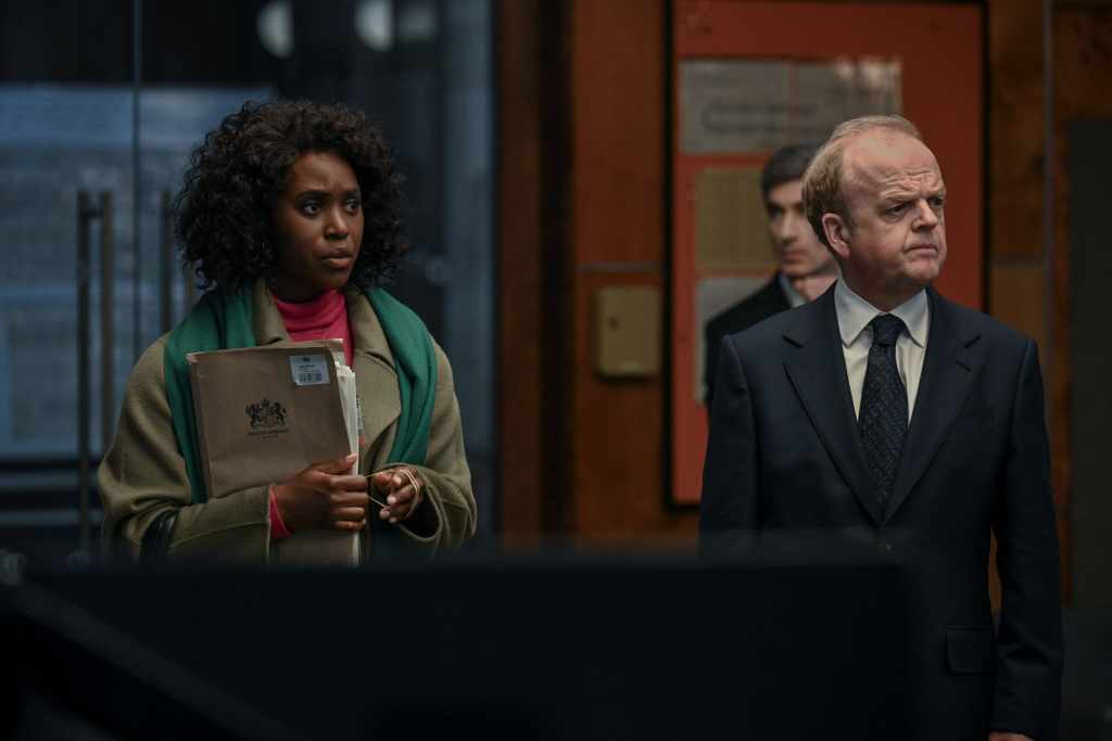 Clare-Hope Ashitey and Toby Jones in "Hijack," premiering January 14, 2026 on Apple TV.