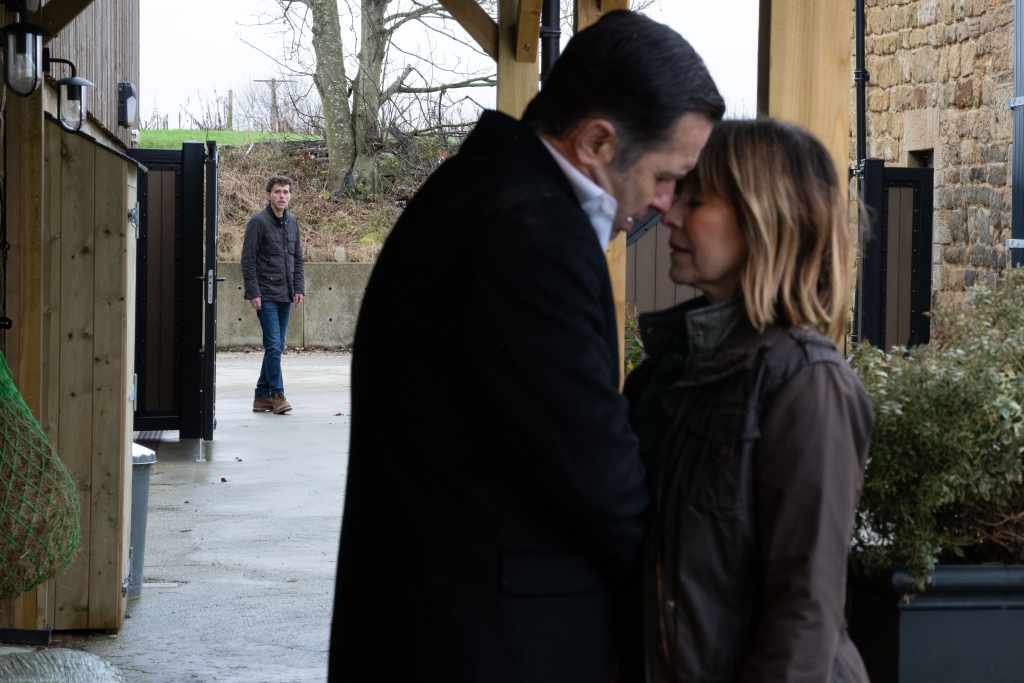 Graham, Rhona and Marlon in Emmerdale