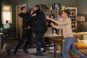 Theo, Todd and George in Corrie
