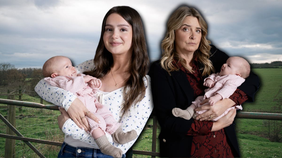 Emmerdale Sarah and Charity with baby