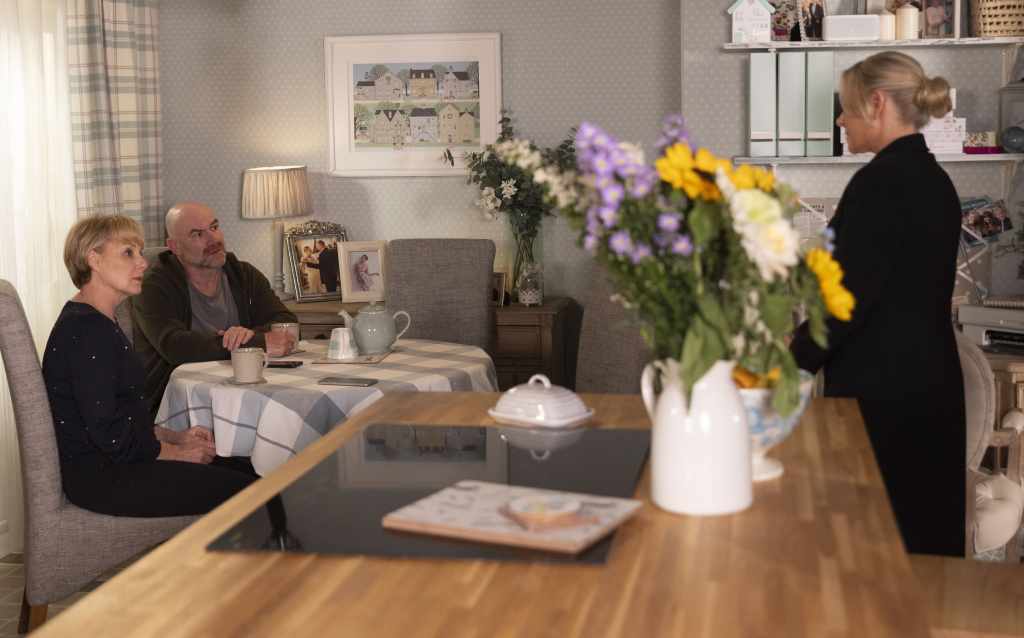 Sally and Tim in Corrie with Lisa