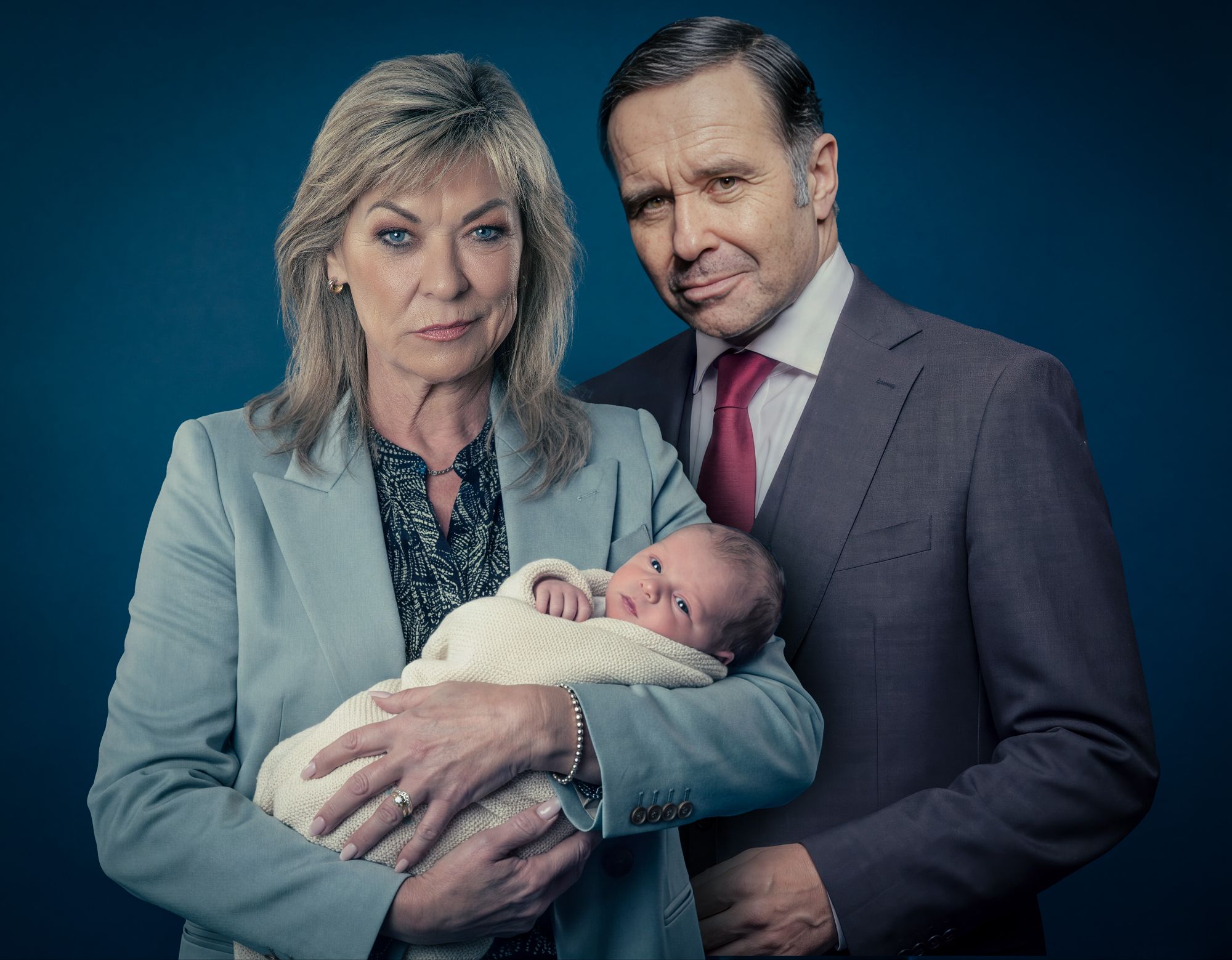 Kim, Graham and baby in Emmerdale